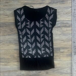 Black and Silver Women's Top